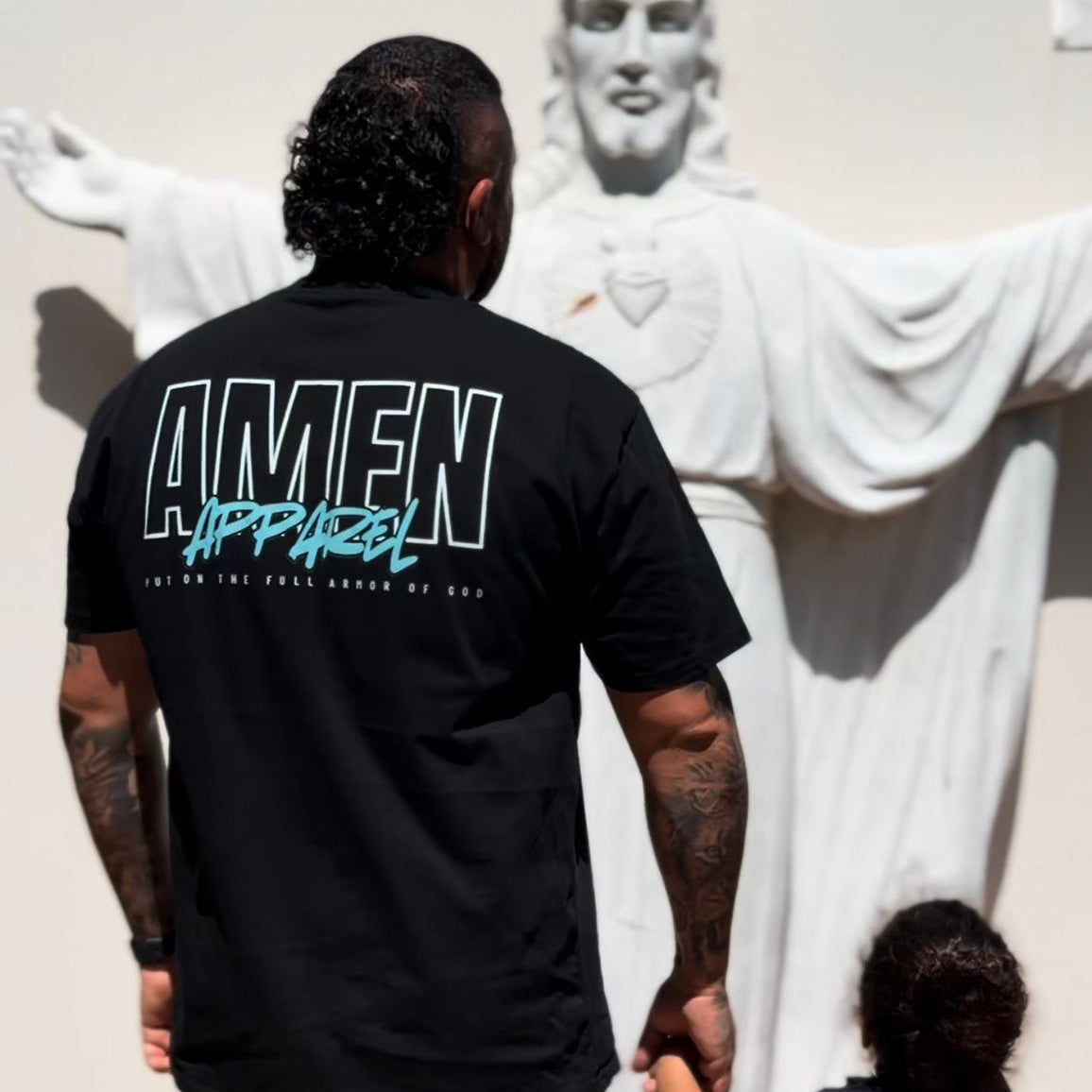 Amen Apparel Christian Catholic Oversized Tee T Shirt Jesus Activewear