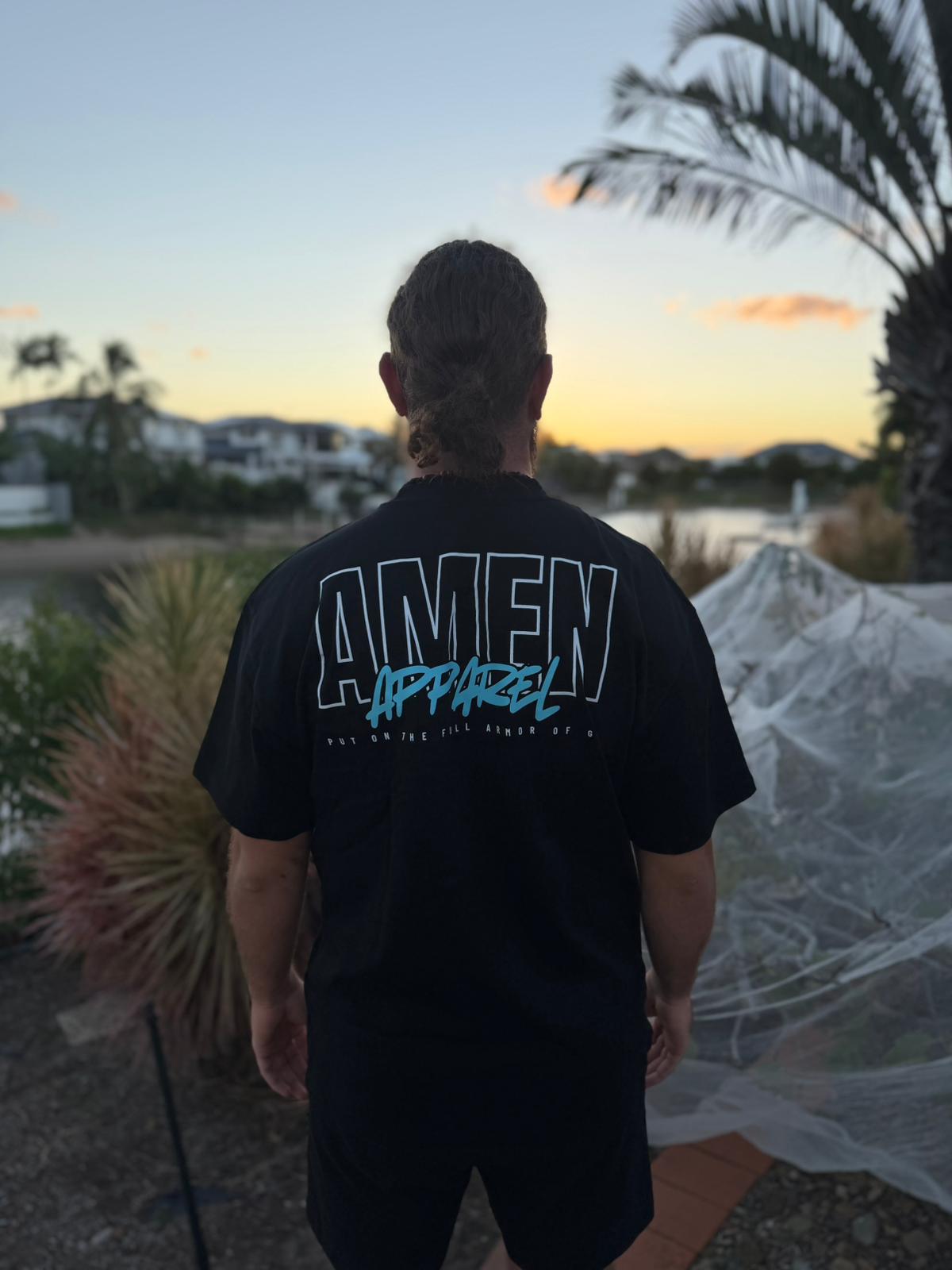 Amen Apparel Catholic Christian streetwear black t-shirt for men  and women Australia