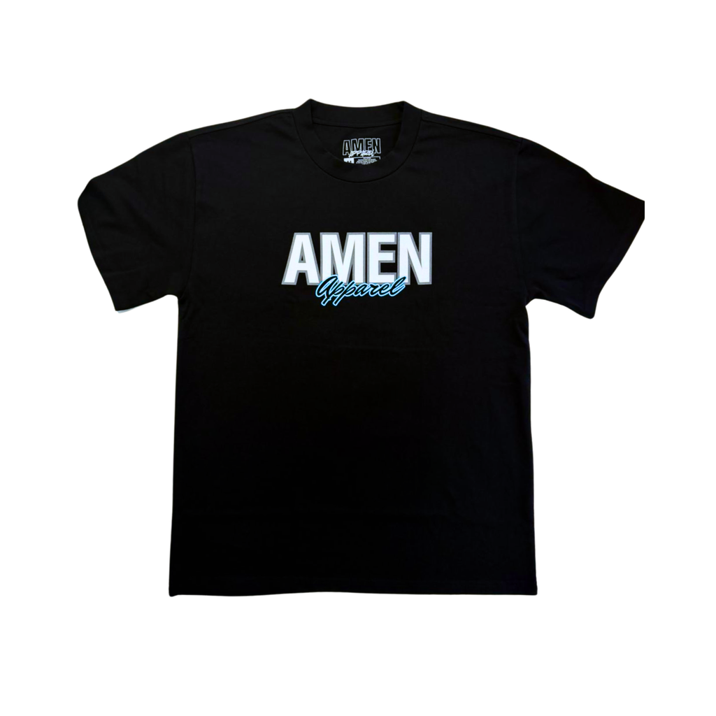 Amen Apparel King of Kings Black Tee Silver Crown of thorns oversized t shirt christian catholic amen Streetwear Jesus