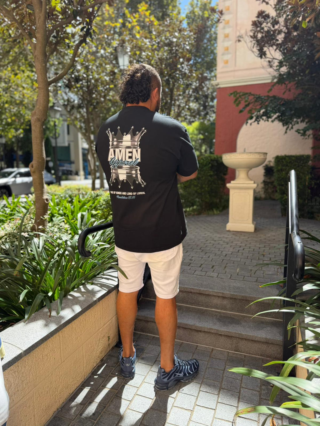 Amen Apparel King of Kings Black Tee Silver Crown of thorns oversized t shirt christian catholic amen Streetwear Jesus