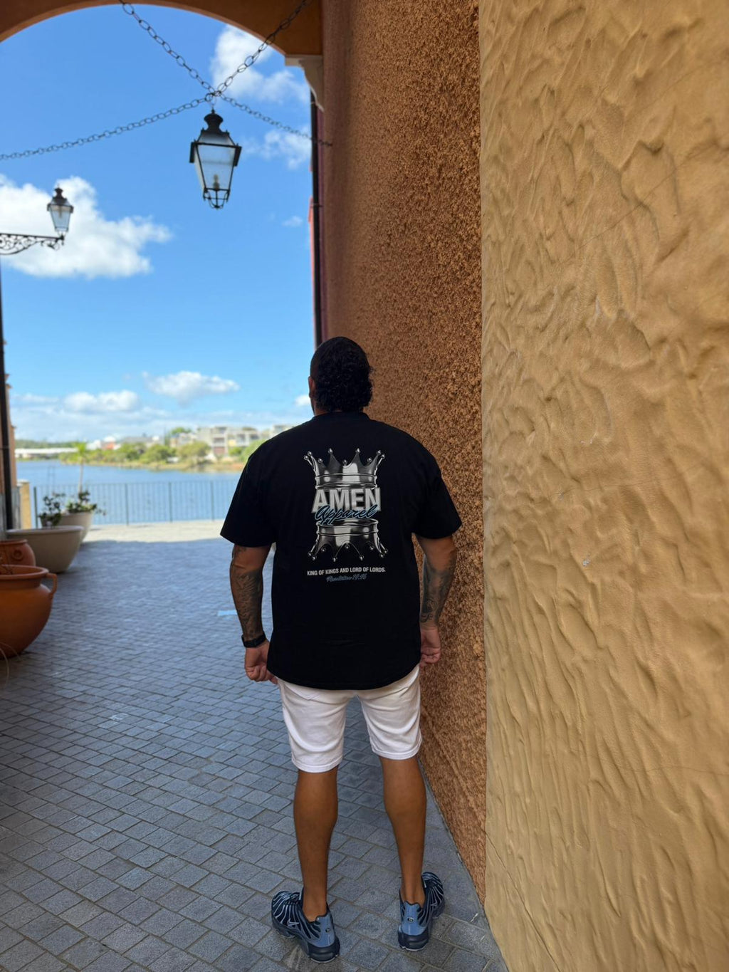 Amen Apparel King of Kings Black Tee Silver Crown of thorns oversized t shirt christian catholic amen Streetwear Jesus