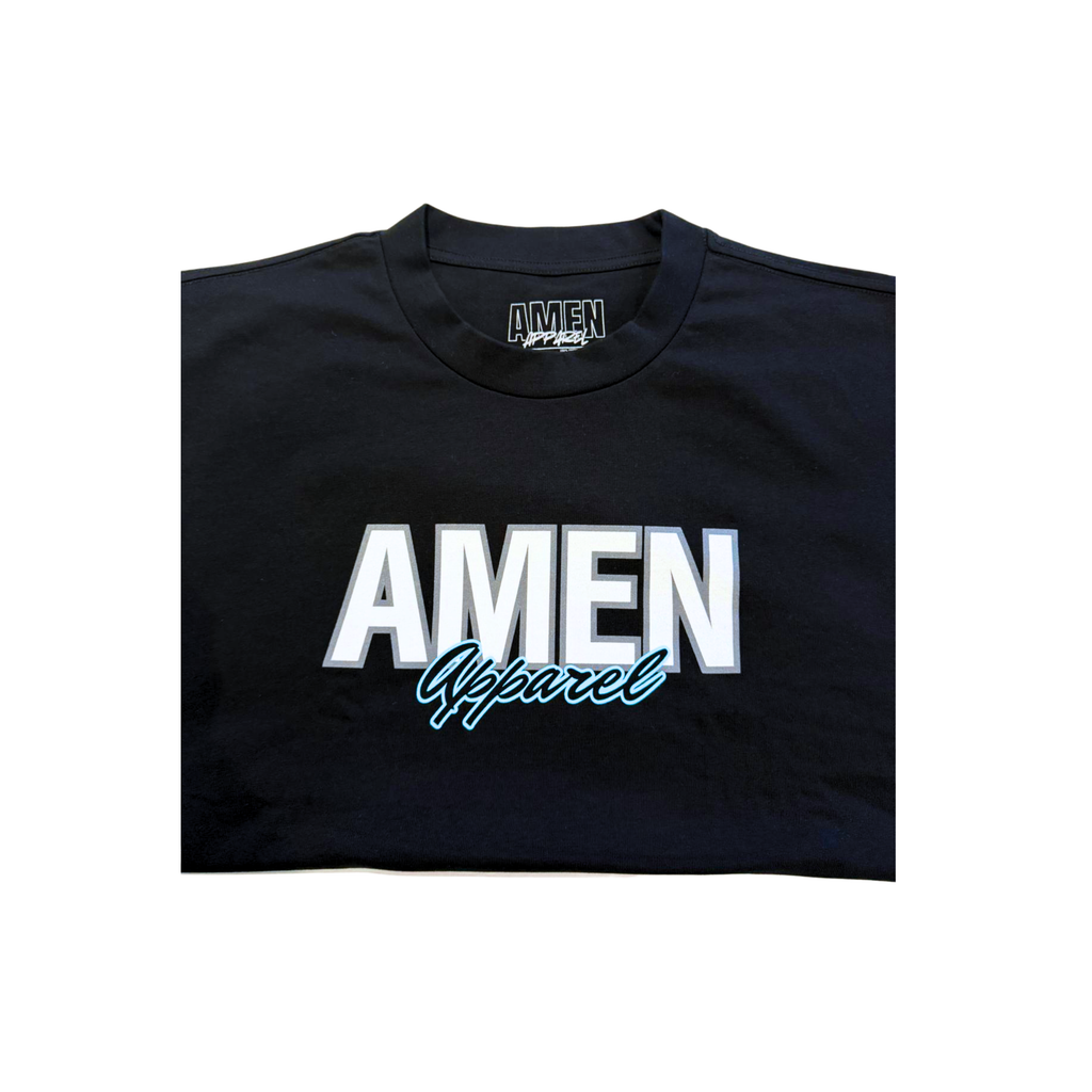 Amen Apparel King of Kings Black Tee Silver Crown of thorns oversized t shirt christian catholic amen Streetwear Jesus