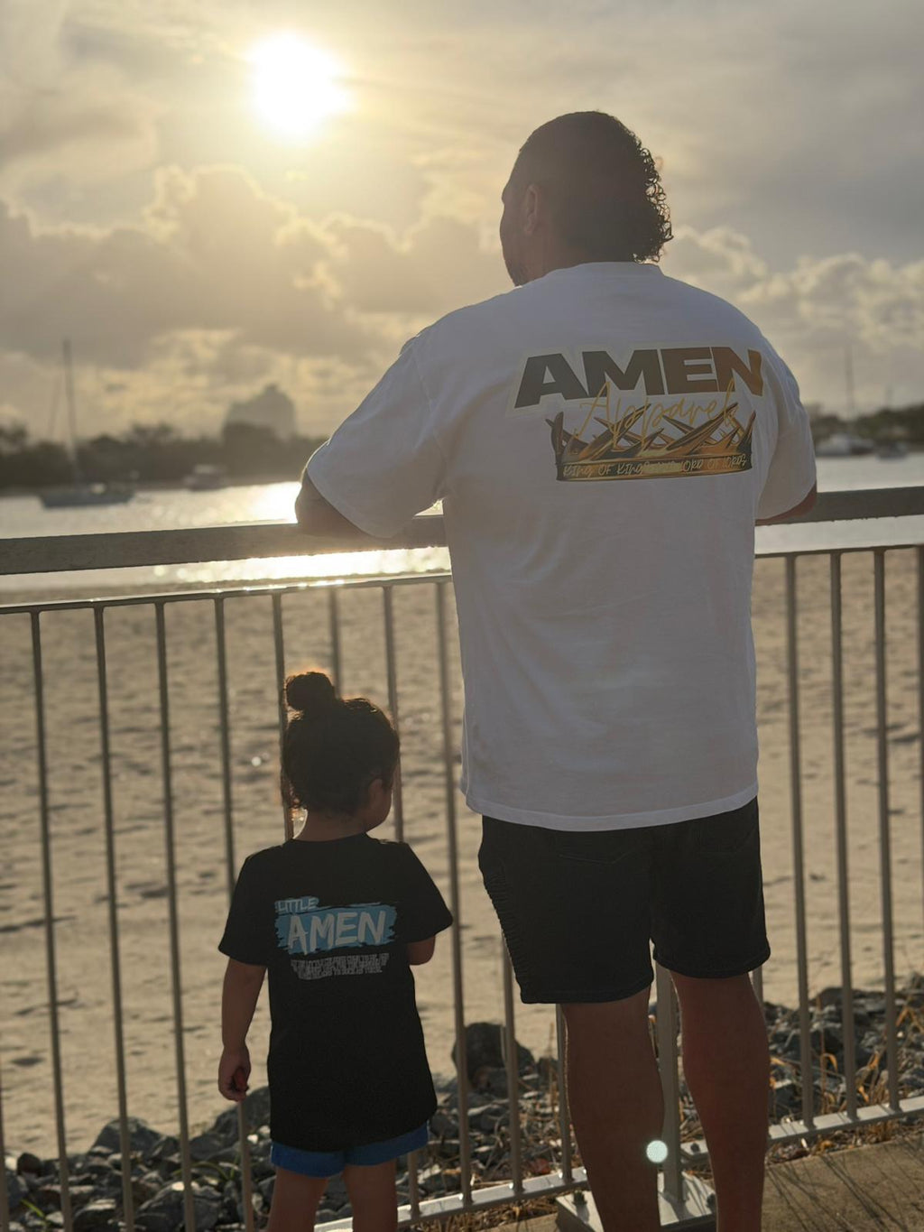 Amen Apparel King of Kings White Tee Gold Crown of thorns oversized t shrt christian catholic amen Streetwear