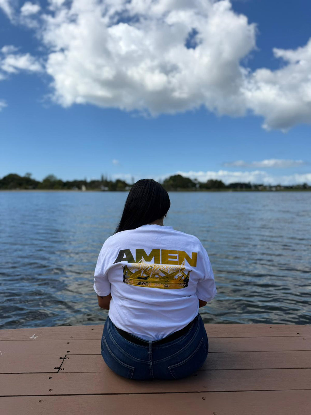 Amen Apparel King of Kings White Tee Gold Crown of thorns oversized t shirt christian catholic amen Streetwear Jesus