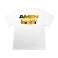 Amen Apparel King of Kings White Tee Gold Crown of thorns oversized t shirt christian catholic amen Streetwear