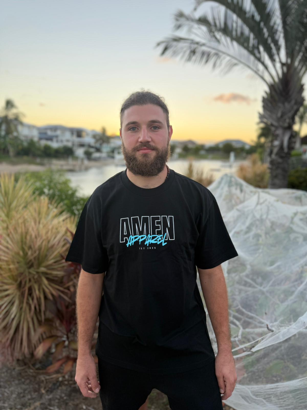 Amen Apparel Catholic Christian streetwear black t-shirt for men  and women Australia